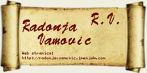 Radonja Vamović vizit kartica